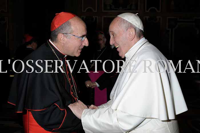 El Cardenal Daniel Sturla con el Papa Francisco / Fuente: Osservatore Romano