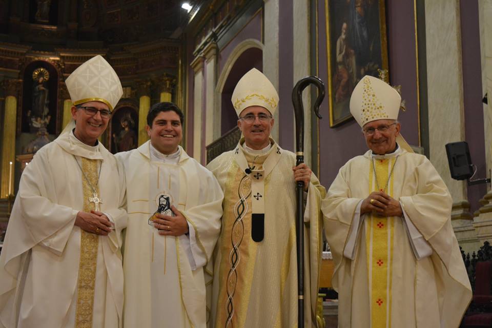 Mons. Milton Tróccoli, P. Juan Andrés Verde, Card. Daniel Sturla y Mons. Nicolás Cotugno /C. Planelles