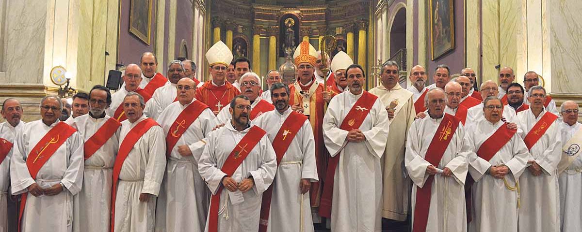 Todos los diáconos permanentes de Montevideo, en el jubileo de 2016. /C. PLANELLES